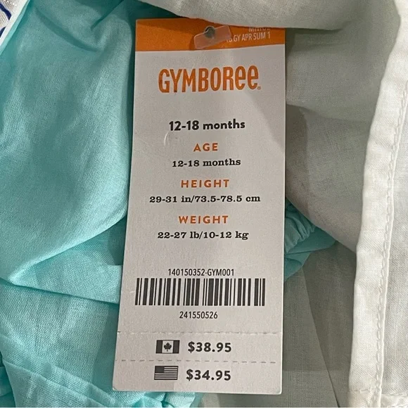 Gymboree Dress Tide Pool Line Size 12-18 Months Diaper cover Sleeveless - Picture 4 of 5